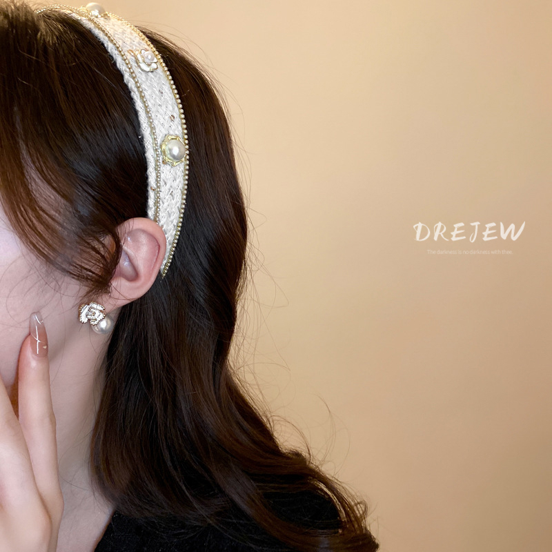 Băng Đô Cài Tóc Đính Hoa Ngọc Trai Thời Trang Cao Cấp Cho Nữ