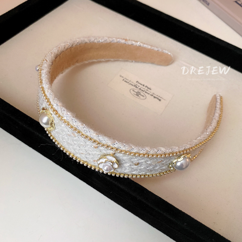 Băng Đô Cài Tóc Đính Hoa Ngọc Trai Thời Trang Cao Cấp Cho Nữ