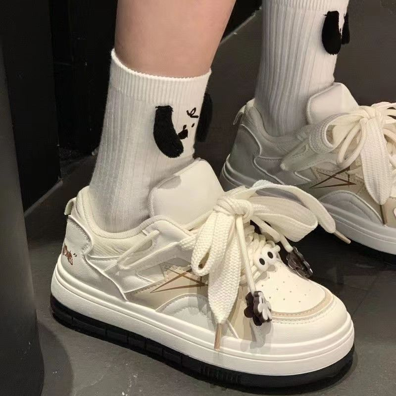 Trắng dày đế giày giải trí thời trang sinh viên Breathable Sneaker giày học sinh giày học