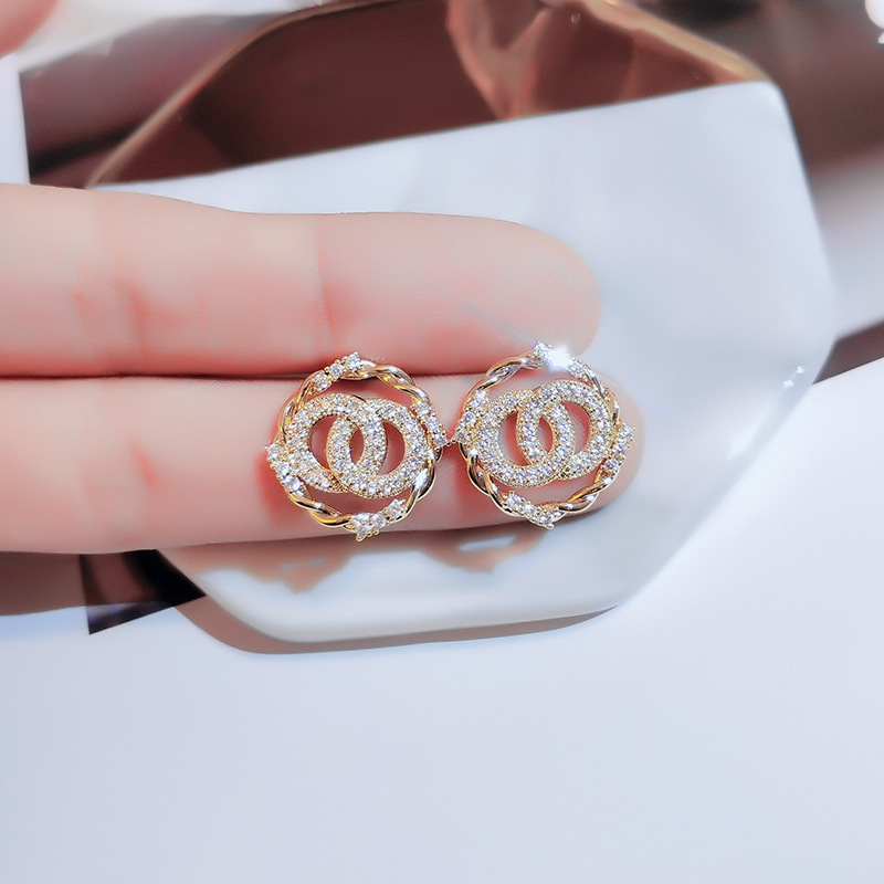 Bông tai mạ bạc 925 nhiều kiểu dáng giản đơn phong cách Hàn thanh lịch dành cho nữ