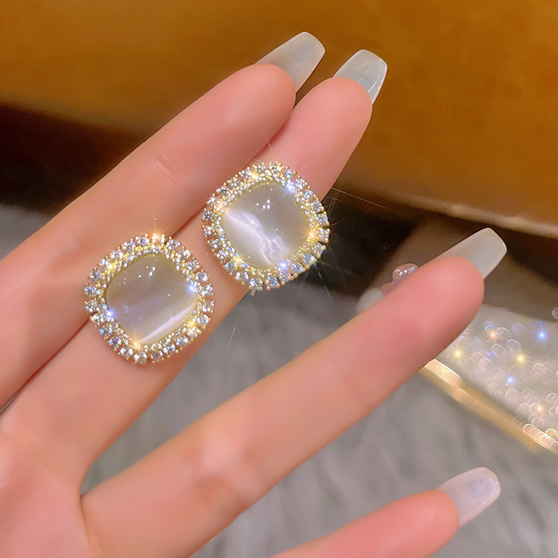 Bông tai mạ bạc 925 nhiều kiểu dáng giản đơn phong cách Hàn thanh lịch dành cho nữ