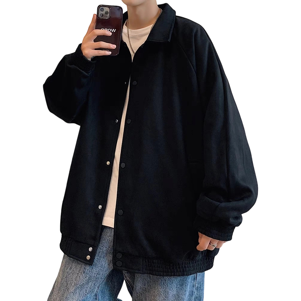 Esea Áo Khoác Tay Dài Màu Trơn Đơn Giản Phong Cách harajuku Nhật Bản Phổ Biến Cho Nam Và Nữ