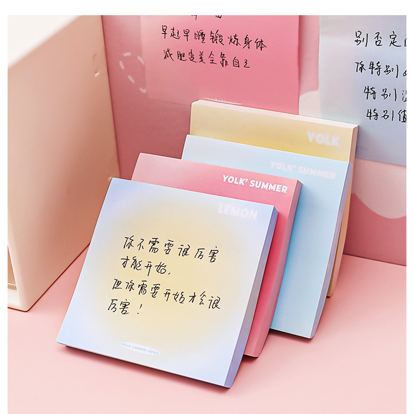Set 50 Tấm Giấy Ghi Chú Màu Sắc gradient Dành Cho Học Sinh / Văn Phòng