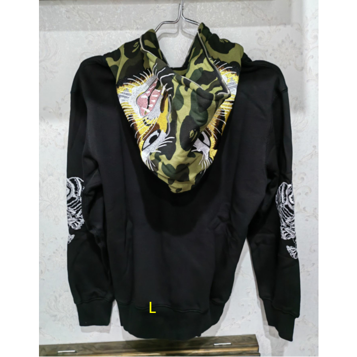 BAPE Mới Áo Khoác Hoodie Họa Tiết Rằn Ri Phối Cá Tính