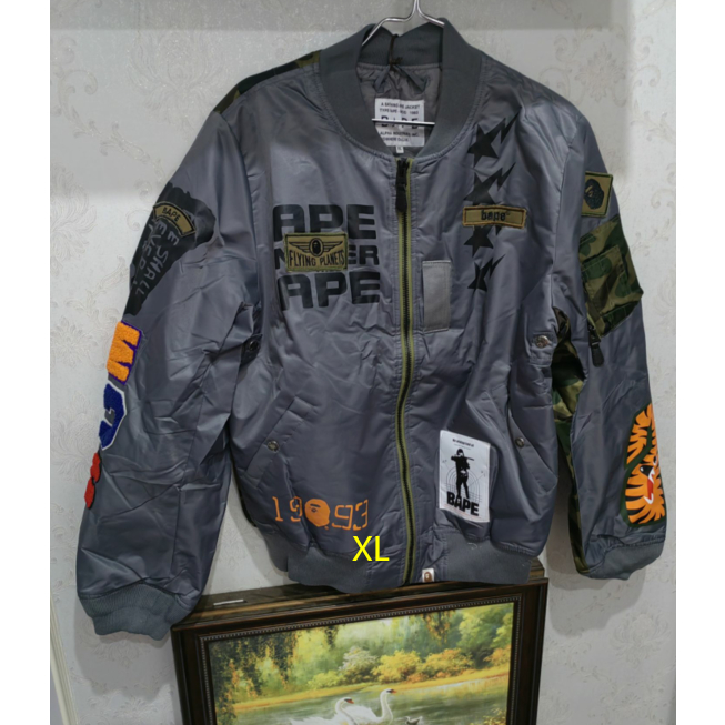 BAPE Mới Áo Khoác Hoodie Họa Tiết Rằn Ri Phối Cá Tính