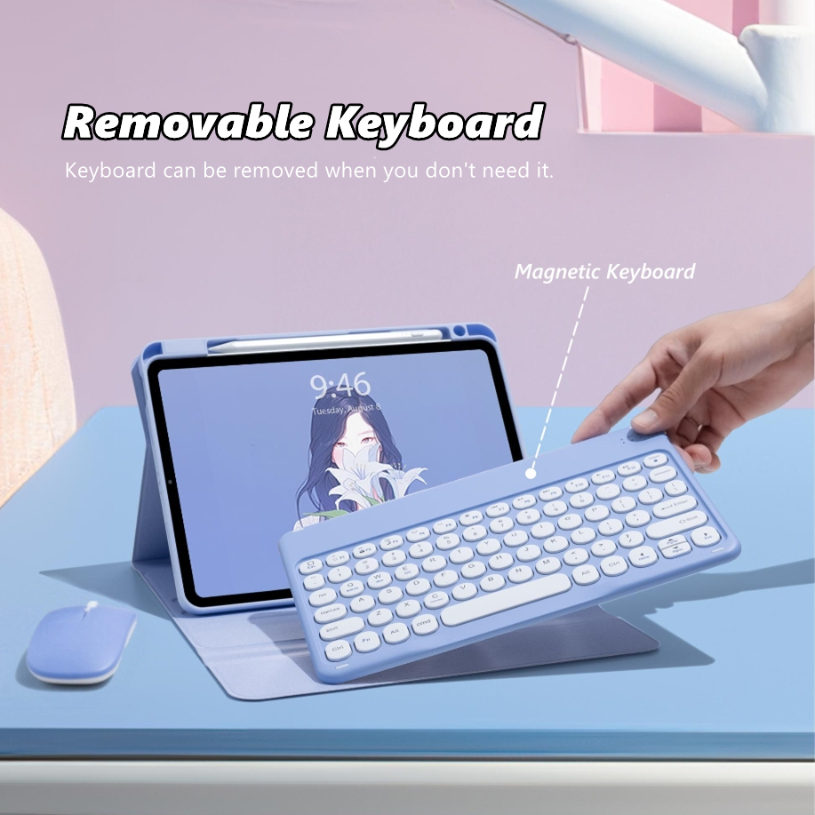 NIXXOS Bao Da Máy Tính Bảng Kèm Bàn Phím bluetooth Xoay Tròn Cho ipad 720 10th / 9th / 8th / 7th gen 10.9 'air4 / air5