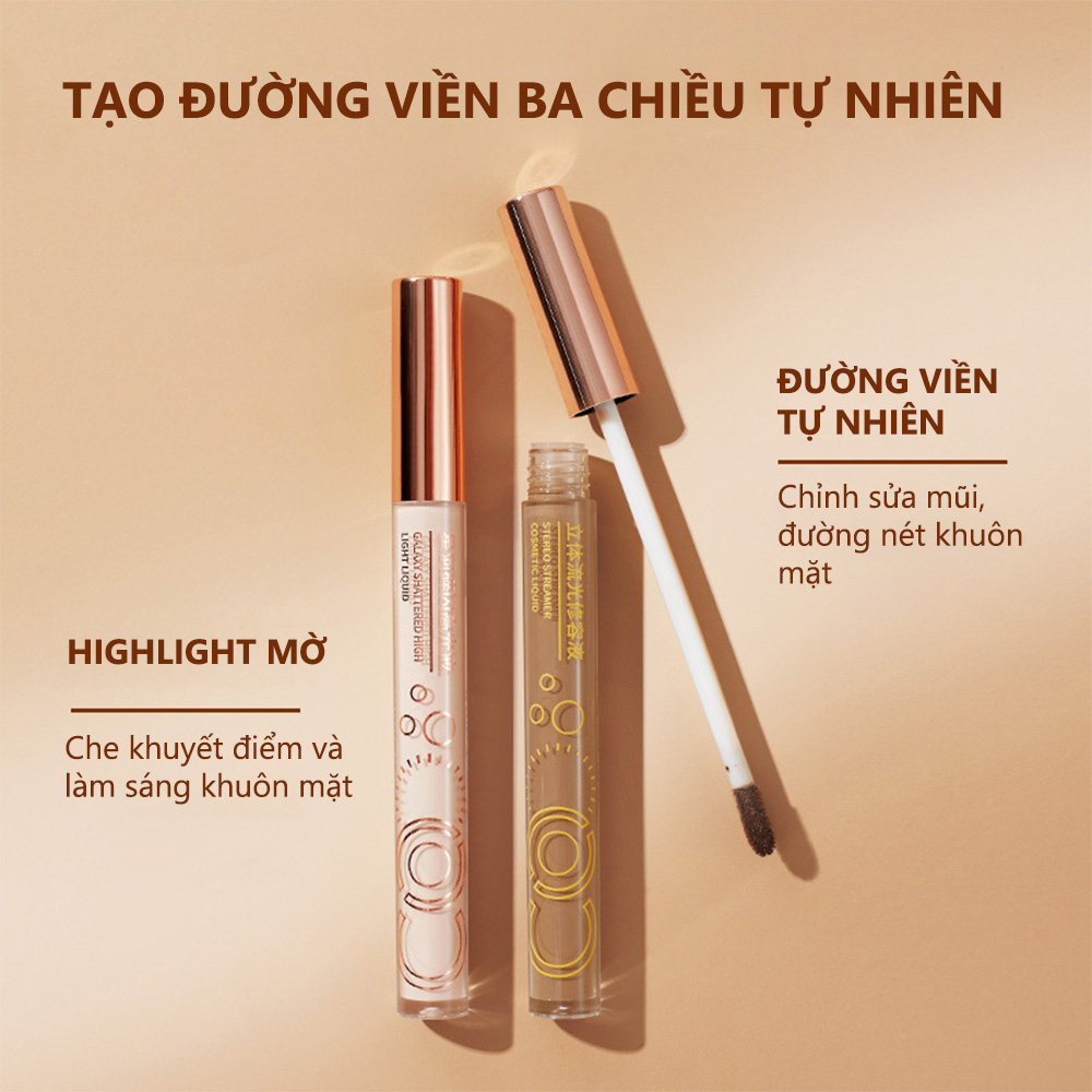 Bút Che Khuyết Điểm GECOMO Có Độ Bóng Cao Giúp Tạo Khối Cho Khuôn Mặt