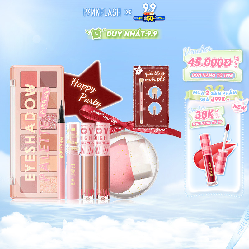 Bộ mỹ phẩm trang điểm PINKFLASH phong cách Giáng Sinh tùy chọn tiện lợi