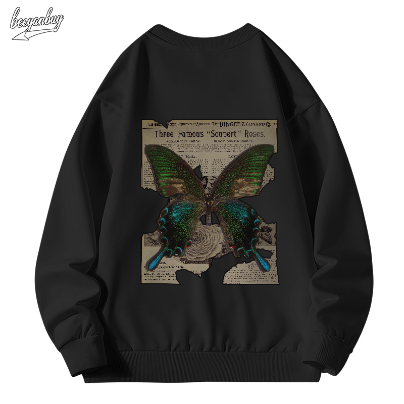 Áo sweater nam BEEYANBUY áo nỉ tay dài boy phố in hình unisex 100% cotton-B0093