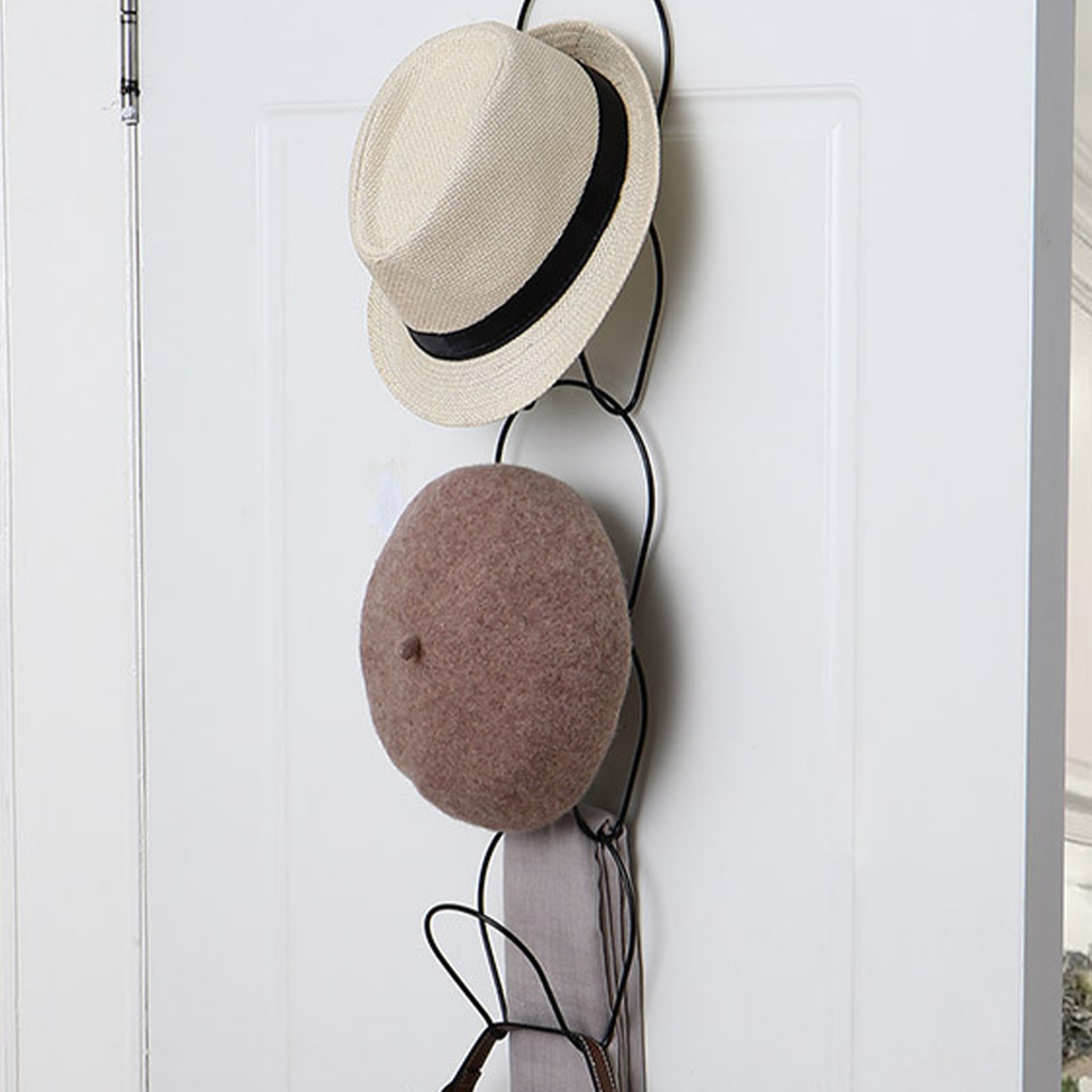 Móc Treo Mũ, Khăn, Túi Xách Và Quần Áo 5 Tầng -  Móc Treo Nón Sau Cánh Cửa Bằng Sắt Tiết Kiệm Không Gian Đa Năng