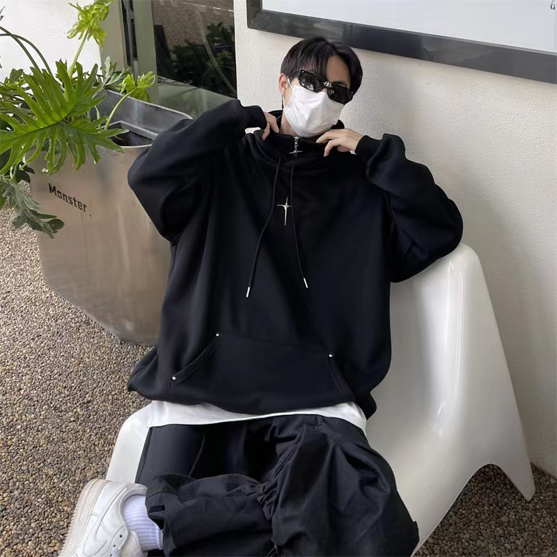 Mới Áo hoodie Dáng Rộng Phối Khóa Kéo Phong Cách hip hop Mỹ hoodie zip Thời Trang Áo Khoác Hoodie Nam Nữ