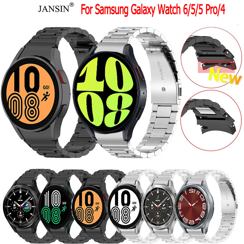 Jansin Dây Đeo Inox Cho Đồng Hồ Thông Minh Samsung Galaxy Watch 6 Classic 5 Pro 4 40mm 44mm 43mm 47mm 42mm 46mm