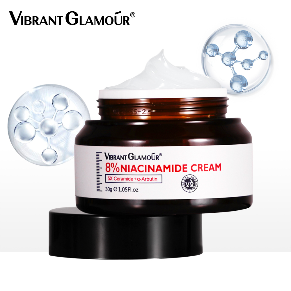 Kem Dưỡng Da Ban Ngày VIBRANT GLAMOUR 8% Niacinamide 5X Ceramide Dưỡng Ẩm Làm Sáng Da 30g