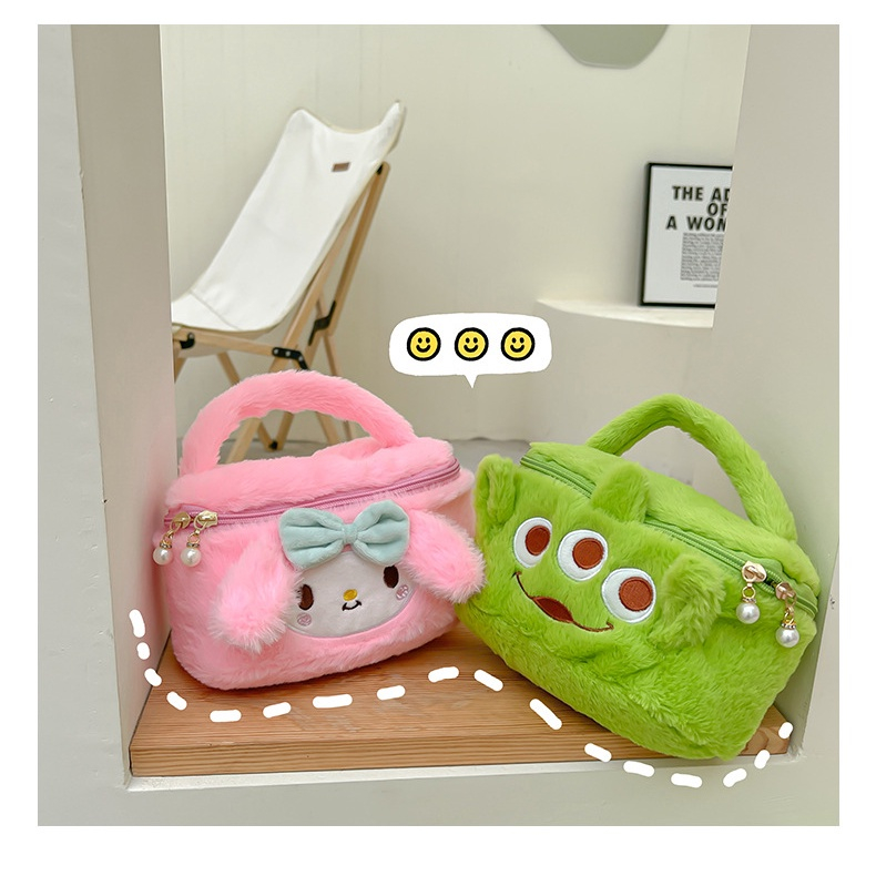 Túi Xách Lông Nhung Mềm Mại Kiểu Hoạt Hình Xinh Xắn Phong Cách lolita Nhật Hàn