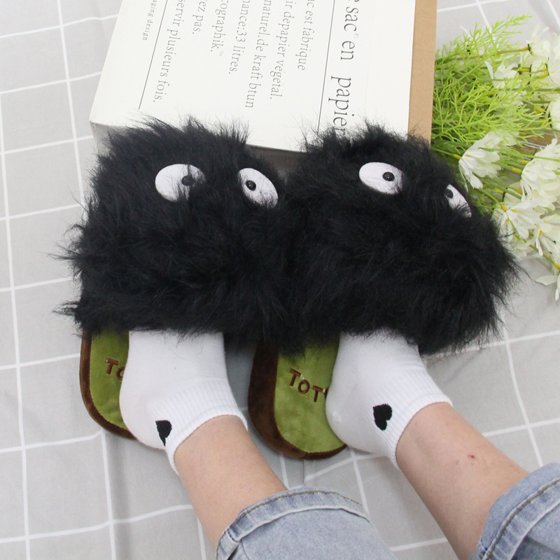 Dép Bông Đi Trong Nhà Hình Hoạt Hình anime spirited away fairydust Suwatari totoro 28cm Giữ Ấm Mùa Đông Cho Nam Nữ
