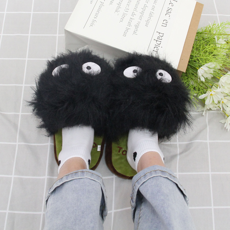 Dép Bông Đi Trong Nhà Hình Hoạt Hình anime spirited away fairydust Suwatari totoro 28cm Giữ Ấm Mùa Đông Cho Nam Nữ