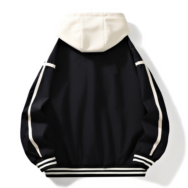 Voevoe Áo Khoác Bóng Chày Giả Hai Lớp Có Mũ Trùm Thời Trang Dành Cho Nam