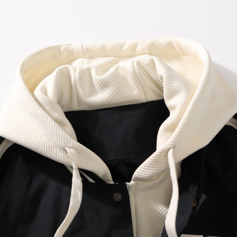 Voevoe Áo Khoác Bóng Chày Giả Hai Lớp Có Mũ Trùm Thời Trang Dành Cho Nam