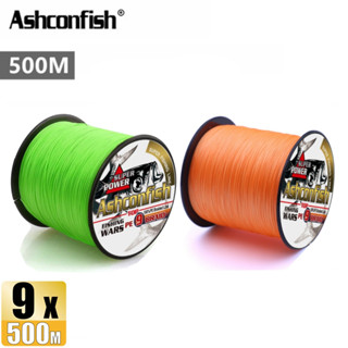 Ashconfish Cuộn Dây Câu Cá 500m dyneema x9 Bằng pe Bện 9 Sợi Màu Xanh Lá Nhạt