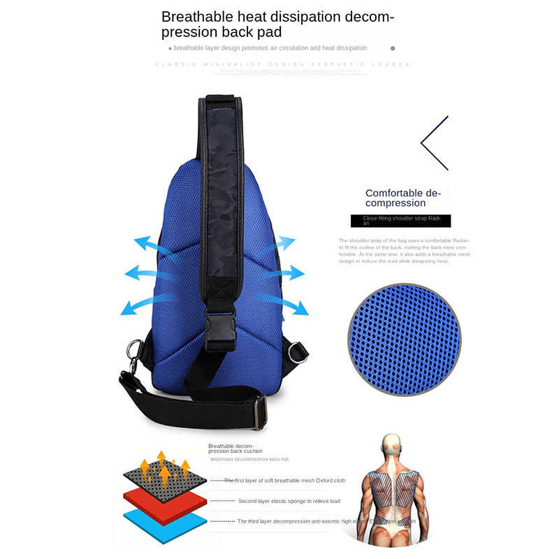 Mới Túi Thể Thao Đeo Chéo Ngực Đa Năng Chống Thấm Nước Thời Trang Mùa Hè Cho Nam