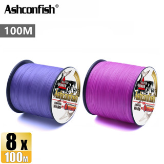 Ashconfish Cuộn Dây Câu Cá Bện 8 Sợi pe x8 pe Màu Hồng Tím 100m