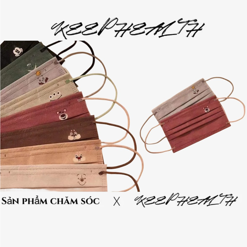 Khẩu Trang Ba Lớp Ba Mắt Họa Tiết Nhân Vật Hoạt Hình mickey Phong Cách Cá Nhân Boandi