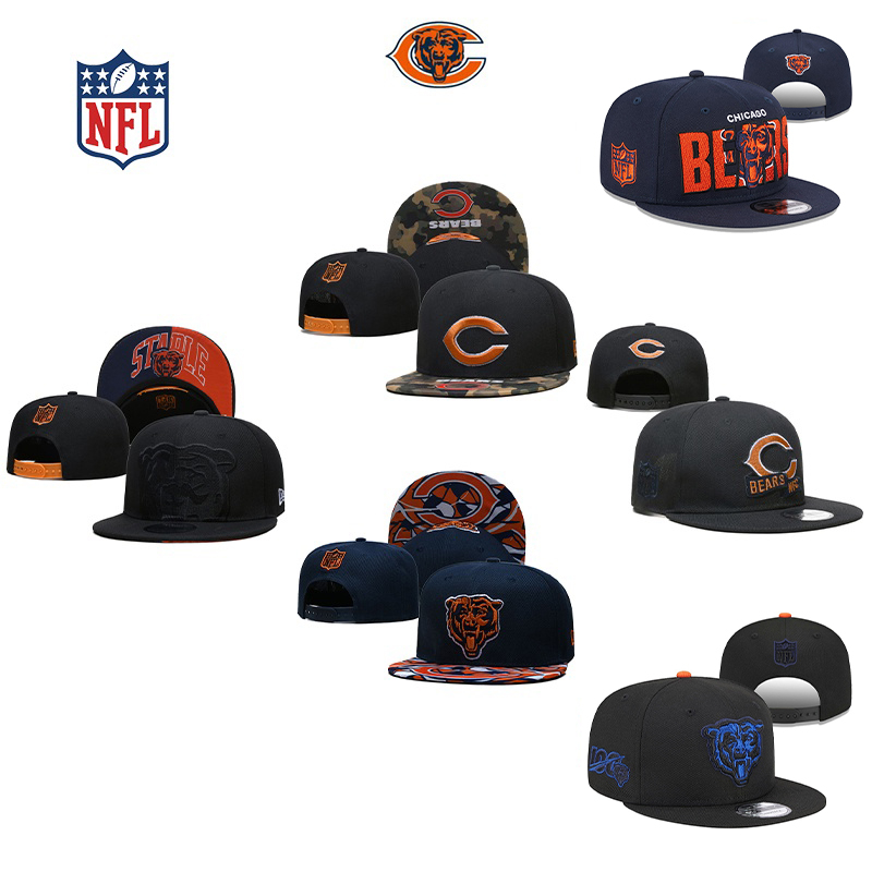Nfl CHICAGO Mũ Lưỡi Trai Trơn Phong Cách Hiphop Có Thể Điều Chỉnh Kích Cỡ