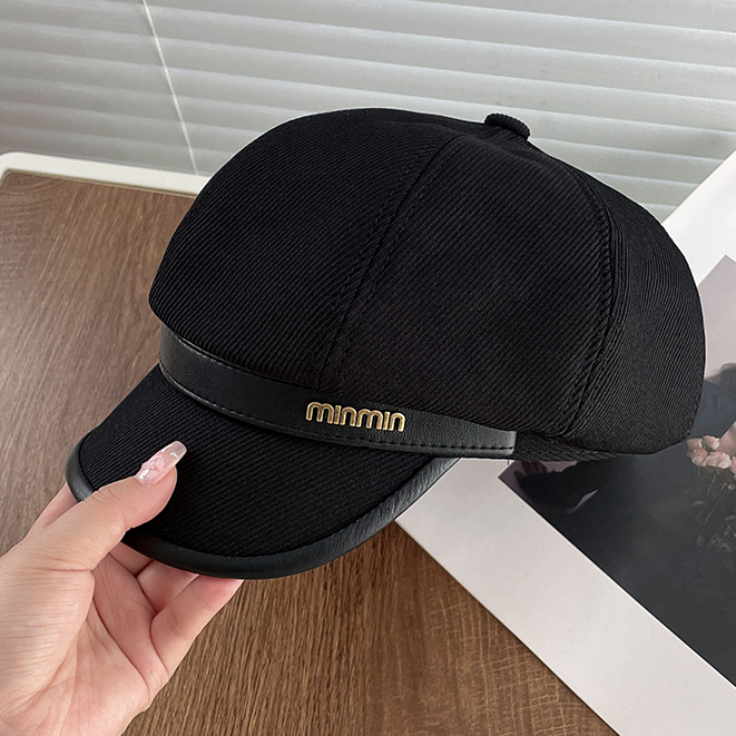 Mũ beret Màu Đen Phong Cách retro Nhật Bản Cao Cấp