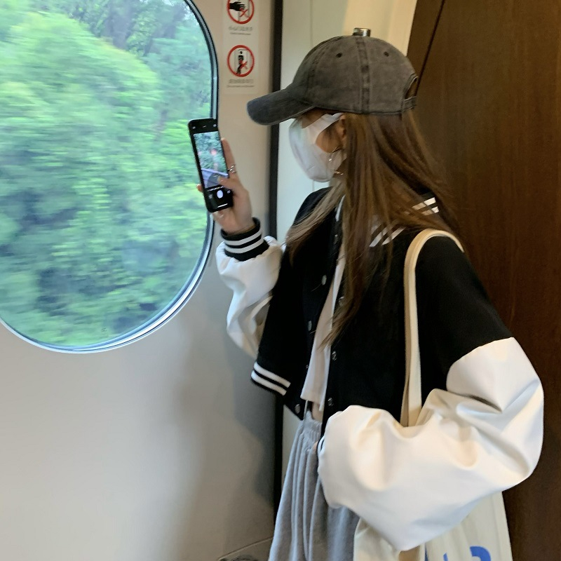 Áo Khoác Bóng Chày Tay Dài Một Hàng Nút Thời Trang Thu Đông Phong Cách Đường Phố Mỹ  HZFWC8047