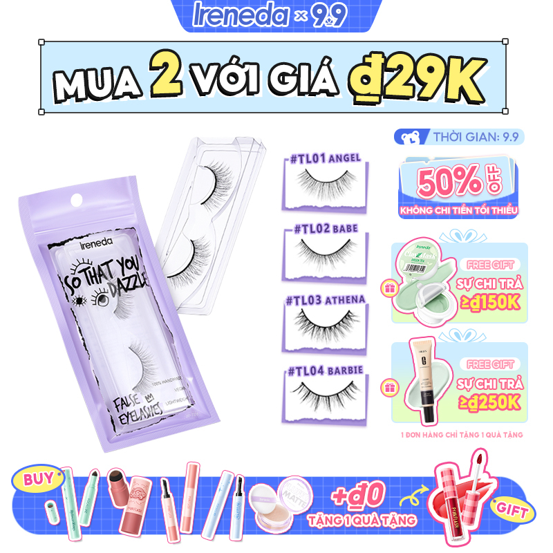 Ireneda Lông Mi Giả 3D Mềm Mại Nhẹ Nhàng Thoải Mái Chất Lượng Cao