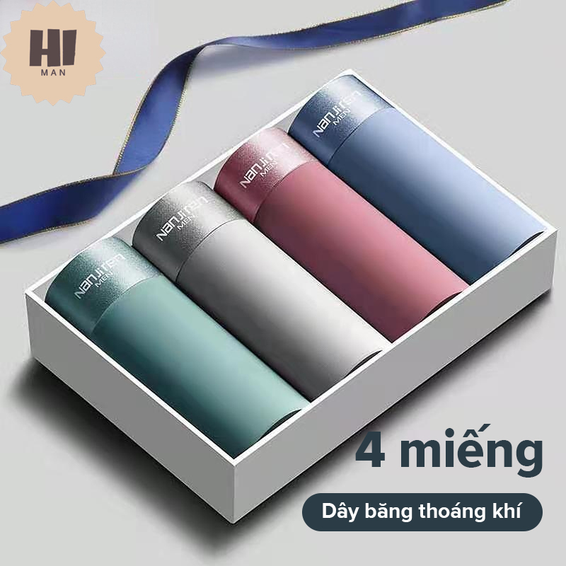 Quần Lót Nam Boxer Thun Lạnh Combo 4 Cái Cao Cấp Chiếc Chất Liệu Cotton Mềm Mại Mát Mẻ Với Kiểu Dáng Hiện Đại Đàn Hồi Tốt ,Quần Sịp Đùi Nam Su Thun Lụa Ép Lạnh Siêu Mát TTL380