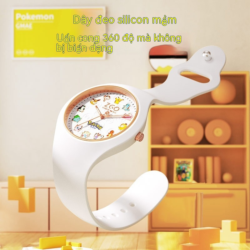 Đồng hồ trẻ em Pokémon chung đồng hồ đeo tay nam nữ học sinh chống thấm nước đồng hồ silicon hoạt hình dễ thương