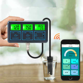 Máy theo dõi chất lượng nước 7 trong 1 wifi cho tuya app abs ec đo độ dẫn ph orp bể cá
