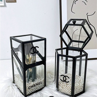 Hộp đựng cọ trang điểm thủy tinh Hộp đựng cọ chống bụi Hộp đựng có nắp Hộp đựng bút chì kẻ mày trong suốt Hộp đựng bút chì kẻ mày Hộp đựng bút kẻ mắt Hộp đựng bút ngọc trai