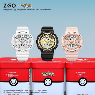 Đồng hồ điện tử trẻ em Pokémon đồng hồ học sinh trung học đồng hồ thể thao đa chức năng phát sáng Pikachu