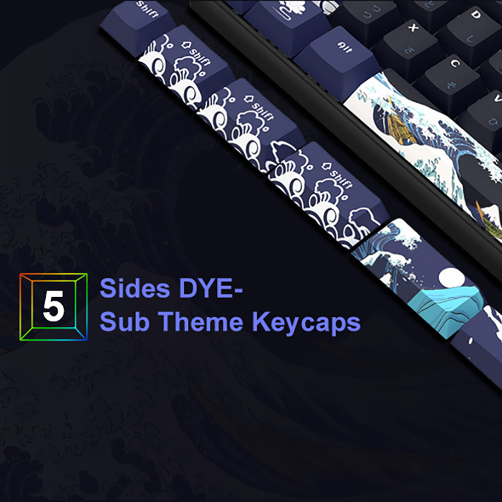 Đen Bàn Phím Cơ 132 Phím Chủ Đề Biển San Hô cherry profile Chất Lượng Cao