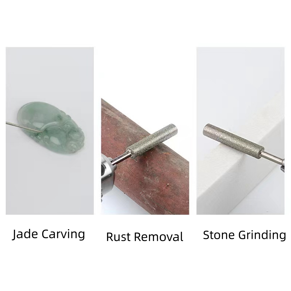 Túi 10 Mũi Mài Kim Cương 70mm 3mm Cho Kim Loại / Kính / Đá