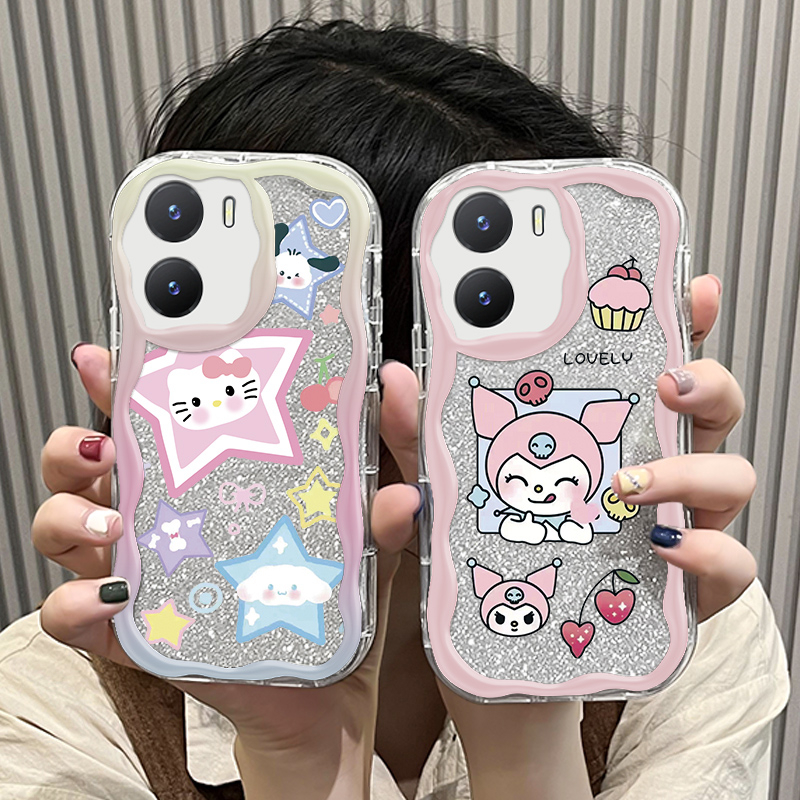 Ốp Điện Thoại Silicon Trong Suốt Họa Tiết Hoạt Hình Dễ Thương Cho vivo y16 y56 y02s t2x