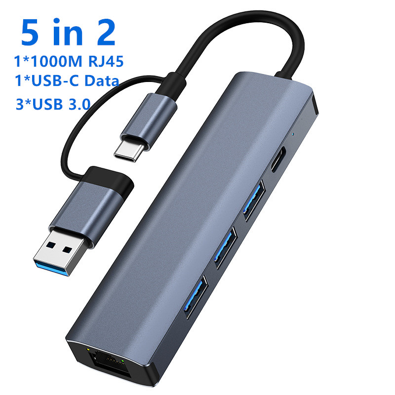 Đế Sạc USB C 3.1 HUB USB 3.0 RJ45 1000M PD 100W HDMI 4K 30HZ Cho Laptop Macbook
