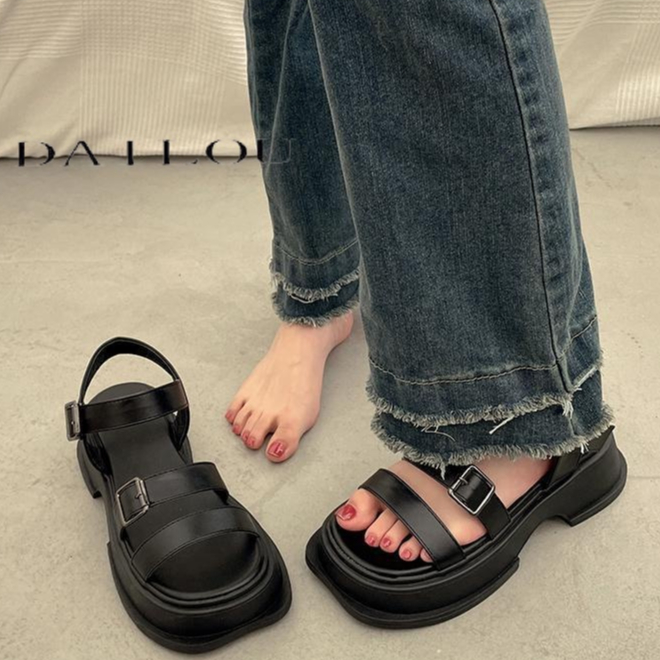 DAILOU Dép sandal nữ dép quai hậu nữ Đế Dày 2023 NEW thoải mái mềm mại dép đế cao  B98G1PU 35Z230828