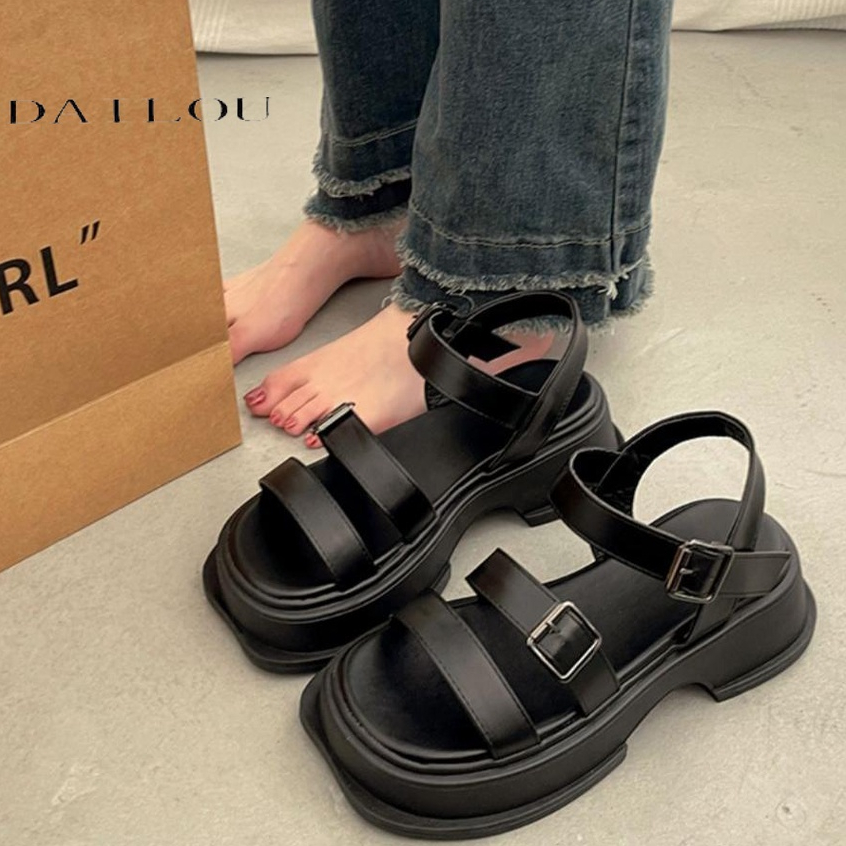 DAILOU Dép sandal nữ dép quai hậu nữ Đế Dày 2023 NEW thoải mái mềm mại dép đế cao  B98G1PU 35Z230828