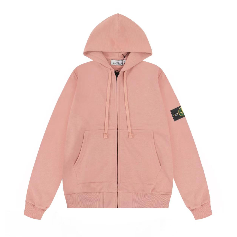 Áo Khoác cardigan Có Mũ Trùm Và Dây Kéo Thiết Kế Vải terry stone isla-Uen Đa Năng Cho Cả Nam Và Nữ