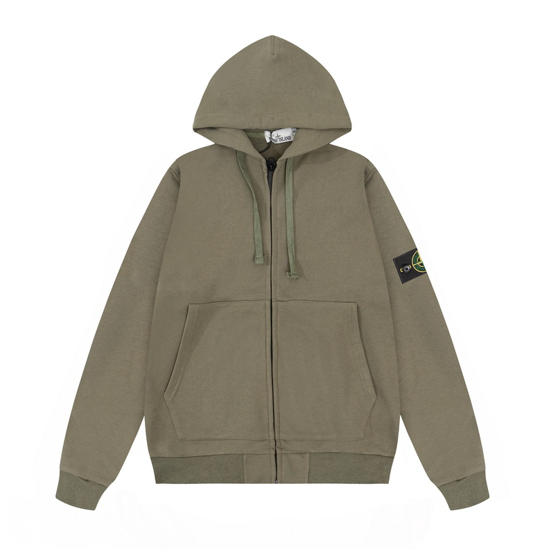 Áo Khoác cardigan Có Mũ Trùm Và Dây Kéo Thiết Kế Vải terry stone isla-Uen Đa Năng Cho Cả Nam Và Nữ