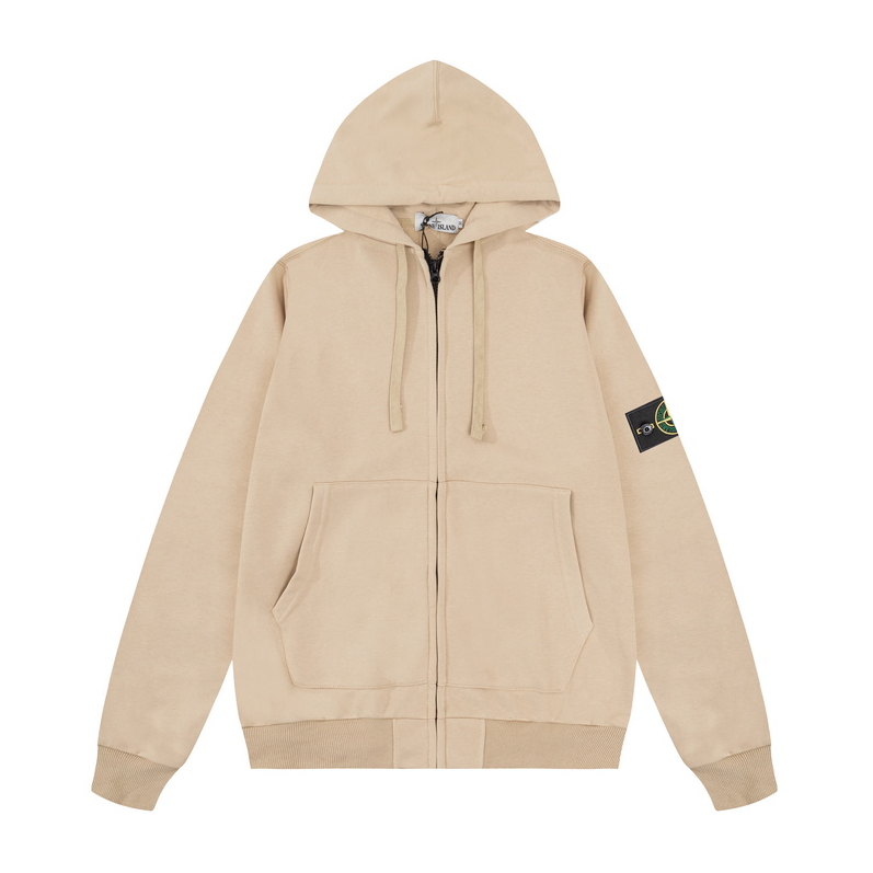 Áo Khoác cardigan Có Mũ Trùm Và Dây Kéo Thiết Kế Vải terry stone isla-Uen Đa Năng Cho Cả Nam Và Nữ