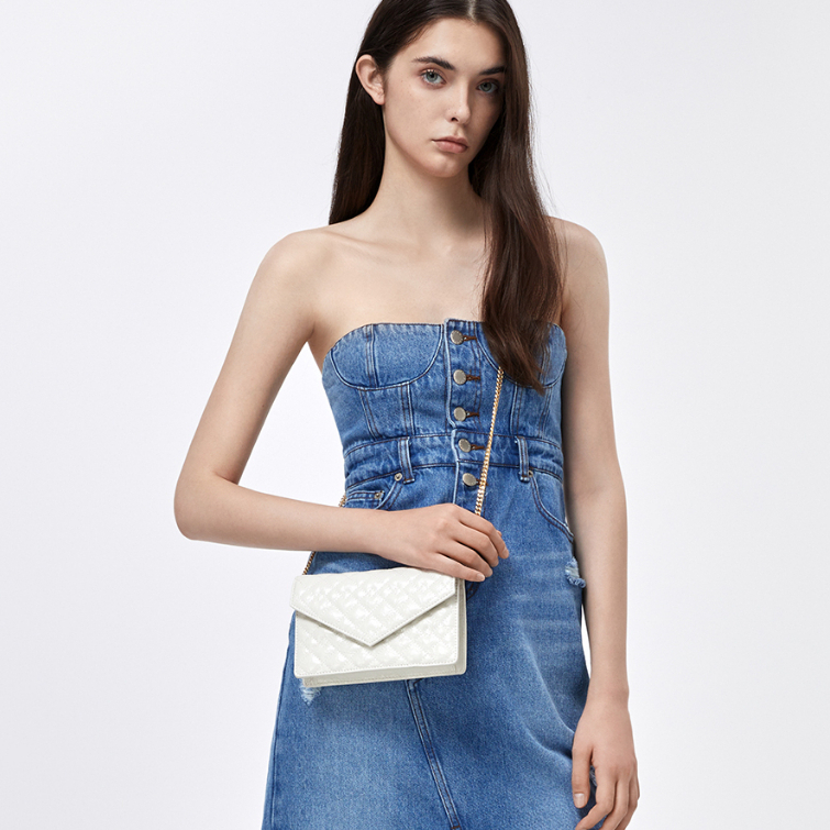 Hàng Mới Về Túi Xách Nữ cnk23 ck2- 70701358 Túi Xách Đeo Chéo Kiểu Vuông Nhỏ Đính Đá Phối Dây Xích Thời Trang Sành Điệu