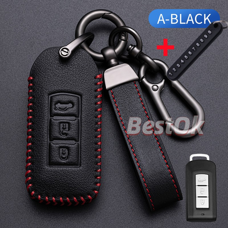 Bao Da Chìa Khoá Mitsubishi Xpander, Outlander, Triton, Attrage, Mirage, Pajero Sport handmade Da Thật 003
