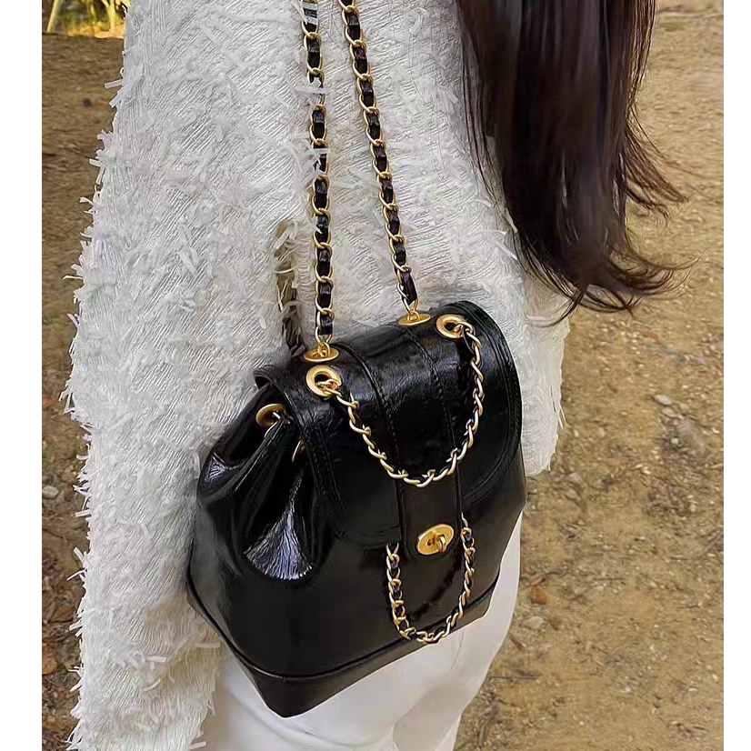 Deere jack Ba Lô Đeo Vai Có Dây Xích Kim Cương Sức Chứa Lớn Đa Năng Thời Trang Phong Cách Hàn Quốc Cho Nữ Sinh