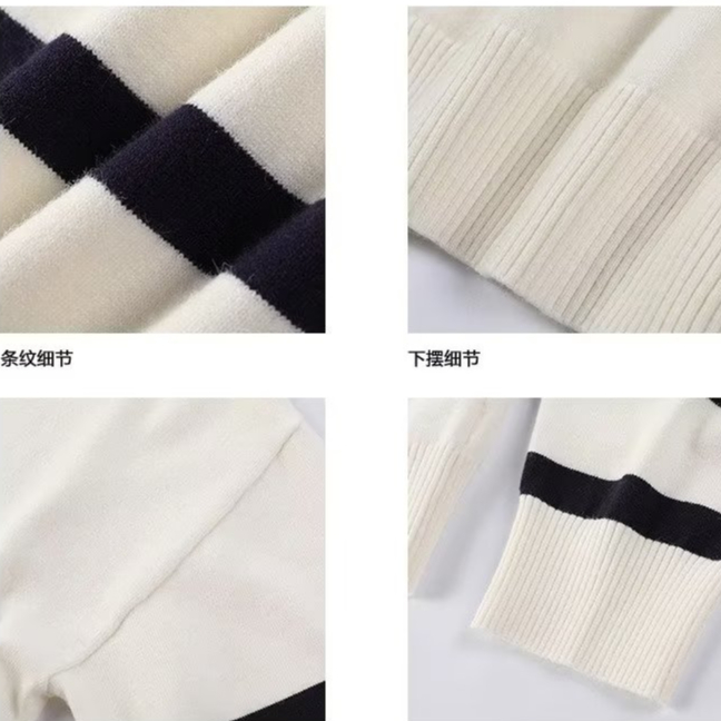 Áo sweater polo Tay Dài Dáng Rộng Họa Tiết Kẻ Sọc Màu Sắc Tương Phản Phong Cách Hàn Quốc Thời Trang Thu Đông Cho Nam
