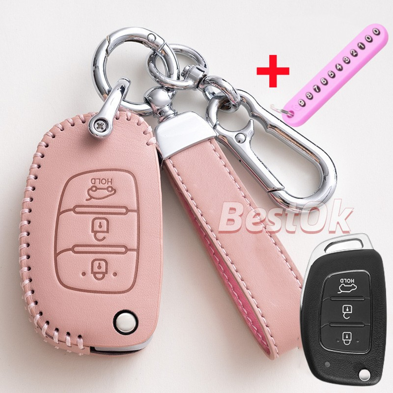 Vỏ Da Bảo Vệ Chìa Khóa Xe Hơi Hyundai matrix getz accent Elantra atos i10 i20 i30 HB20 IX25 IX35 IX45 starex Ioniq Elantra