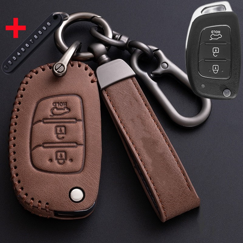 Vỏ Da Bảo Vệ Chìa Khóa Xe Hơi Hyundai matrix getz accent Elantra atos i10 i20 i30 HB20 IX25 IX35 IX45 starex Ioniq Elantra